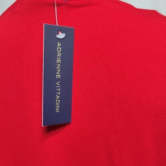 Adrienne Vittadini red long sleeve dressy blouse, size M New with Tags - Picture 7 of 9